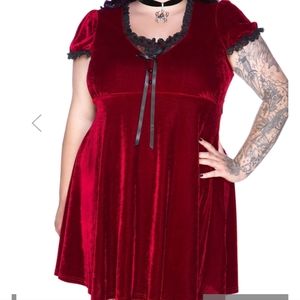velvet baby doll dress